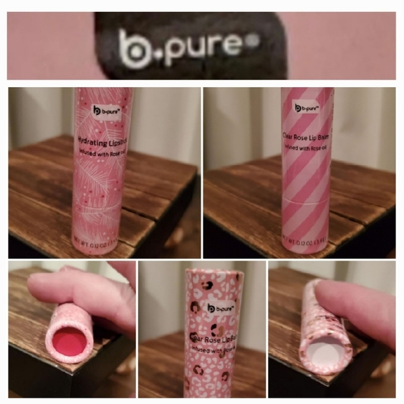 B•Pure Rose Oil Hydrating Lip Balm & Hydrating Lipstick Set Of 3 **bundle bonus - Picture 1 of 7